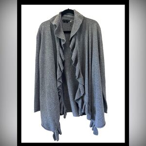 Alice + Olivia Base Cashmere Wool Ruffled Open-front Cascade Cardigan
Women's L